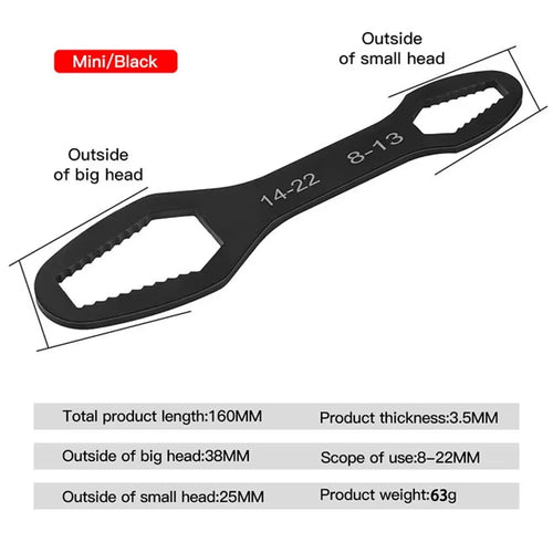 3-17mm 8-22mm Universal Torx Wrench Board Adjustable Double-Head Torx