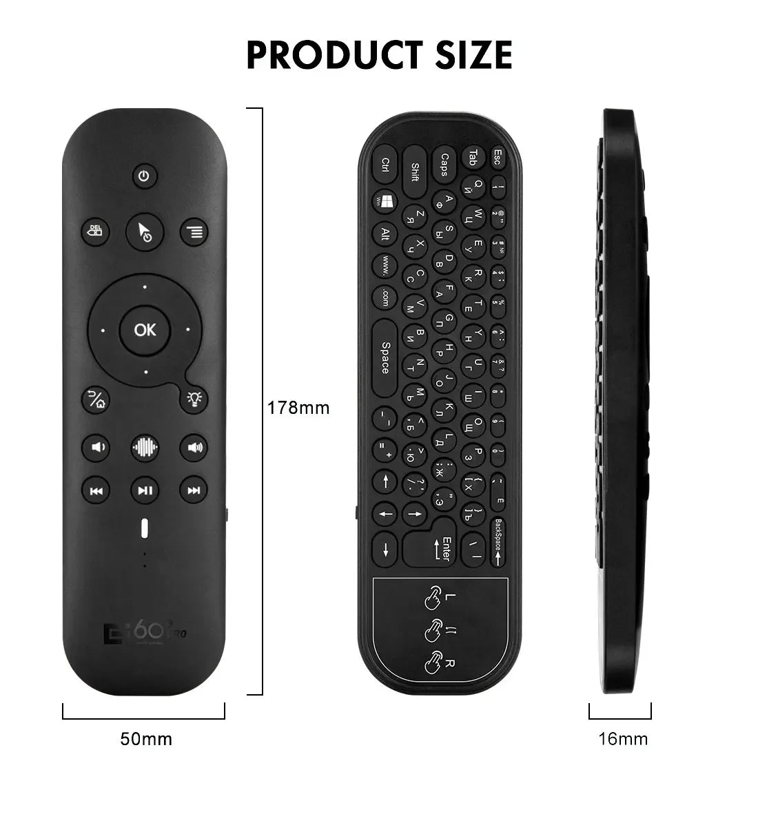 2.4G BT5.0 Dual Mode Air Mouse IR Learning New G60S Pro BT Wireless