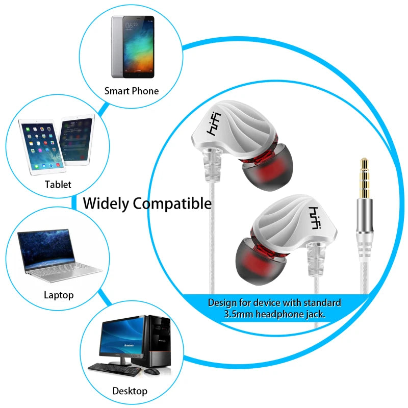 9D HIFI Heavy Bass Earphone 3.5MM AUX/Type-C Digital Chip 7.1 Surround